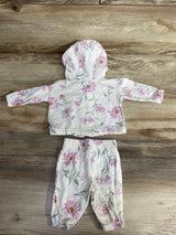 Carter's 2pc Floral Full Zip Jacket Set Grey sz Newborn