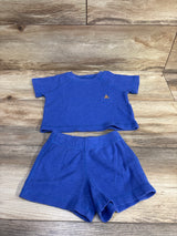 Baby Gap 2pc Waffle Knit Shirt & Shorts Set Blue sz 12-18m