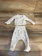 Just One You 2pc Ribbed Floral Kimono Top & Bottoms White sz Preemie