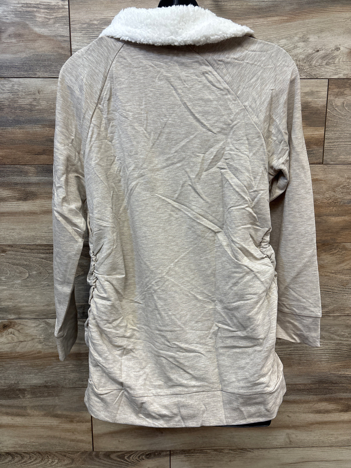 NEW Isabel Maternity Snap Sherpa Collar Sweatshirt Oatmeal sz XL