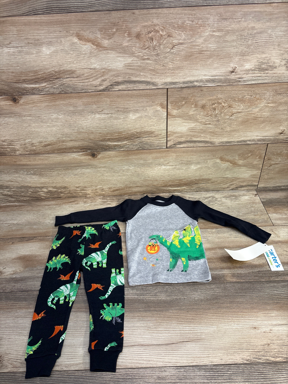 NEW Child of Mine 2pc Pajama Set Dino Black sz 12m