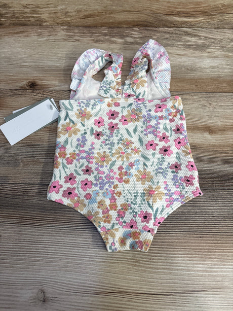 NEW H&M 1pc Floral Ruffle Swimsuit White sz 9m - Me n Mommy To Be
