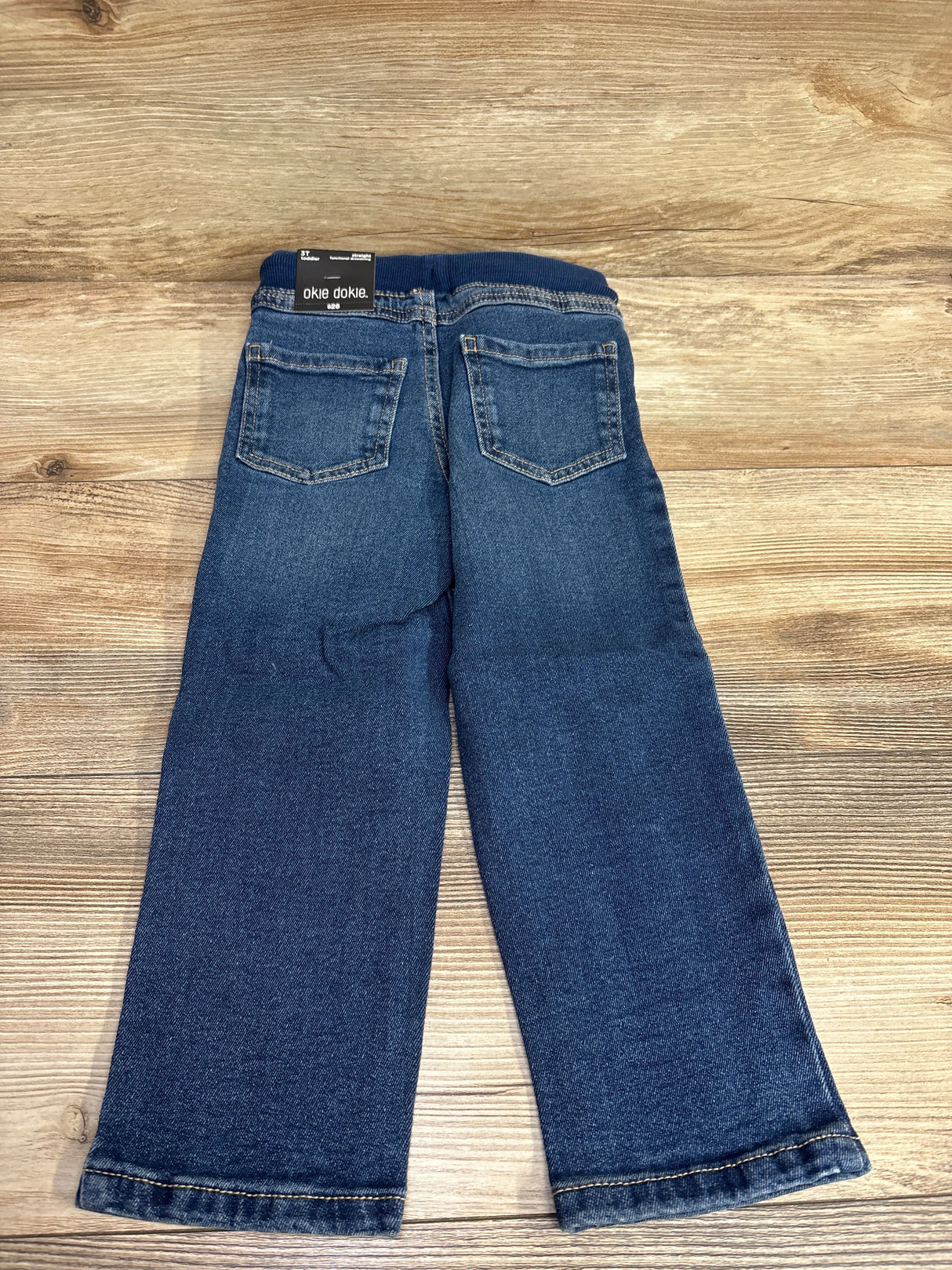 NEW Okie Dokie Drawstring Jeans Med Indigo Wash sz 3T