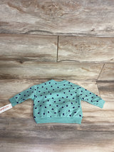 NEW Cat & Jack Heart Print Sweatshirt Green sz 6-9m