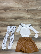 NEW RZ by Rachel Zoe 3pc Ribbed Bodysuit Set White sz 18m