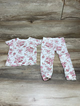 Chick Pea 2pc Floral Pajama Set White sz 24m