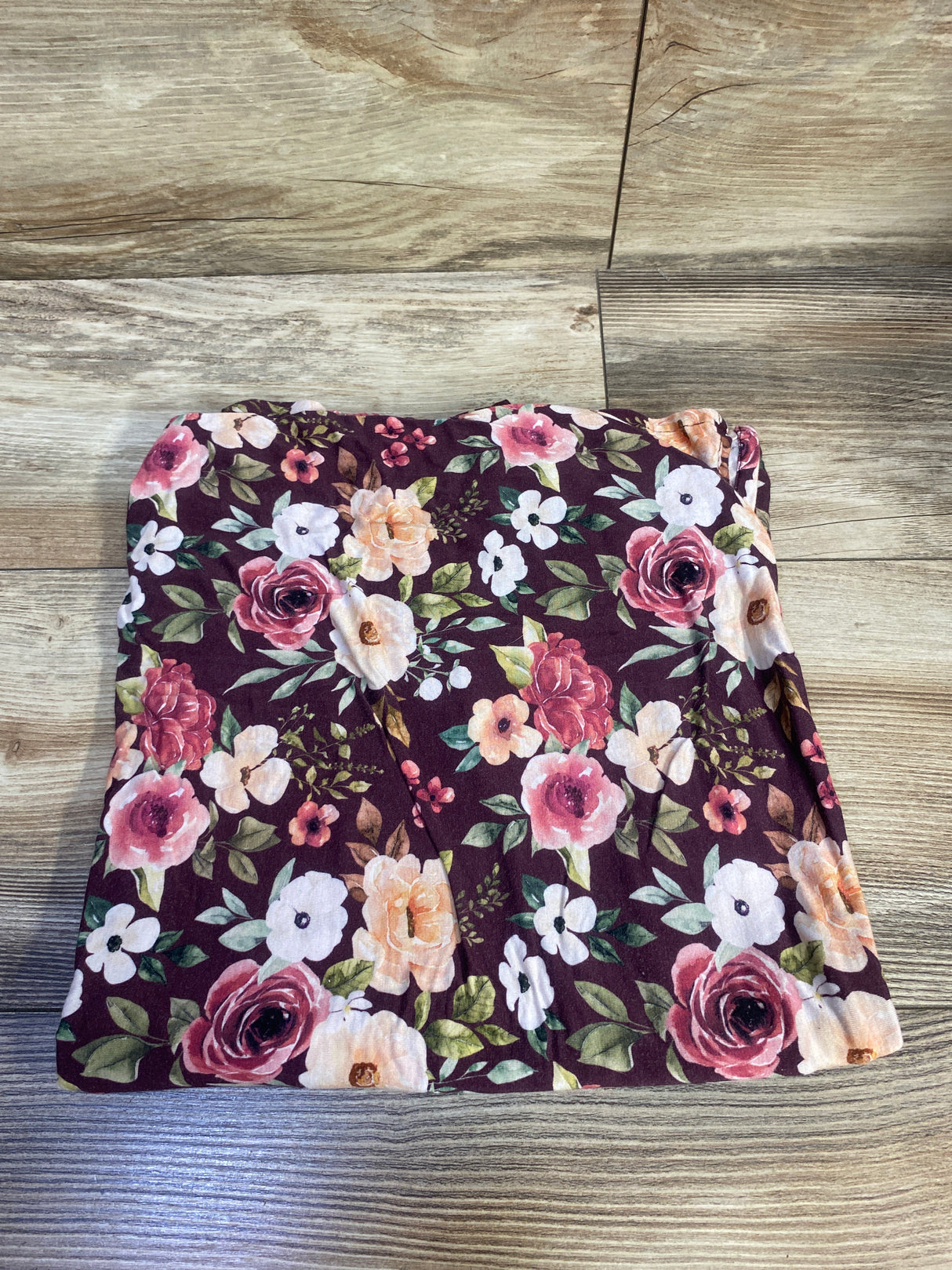 Gigi & Max Floral Bamboo Swaddle Blanket, Burgundy