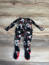 Posh P Ruffle Footie Floral Black sz 0-3m