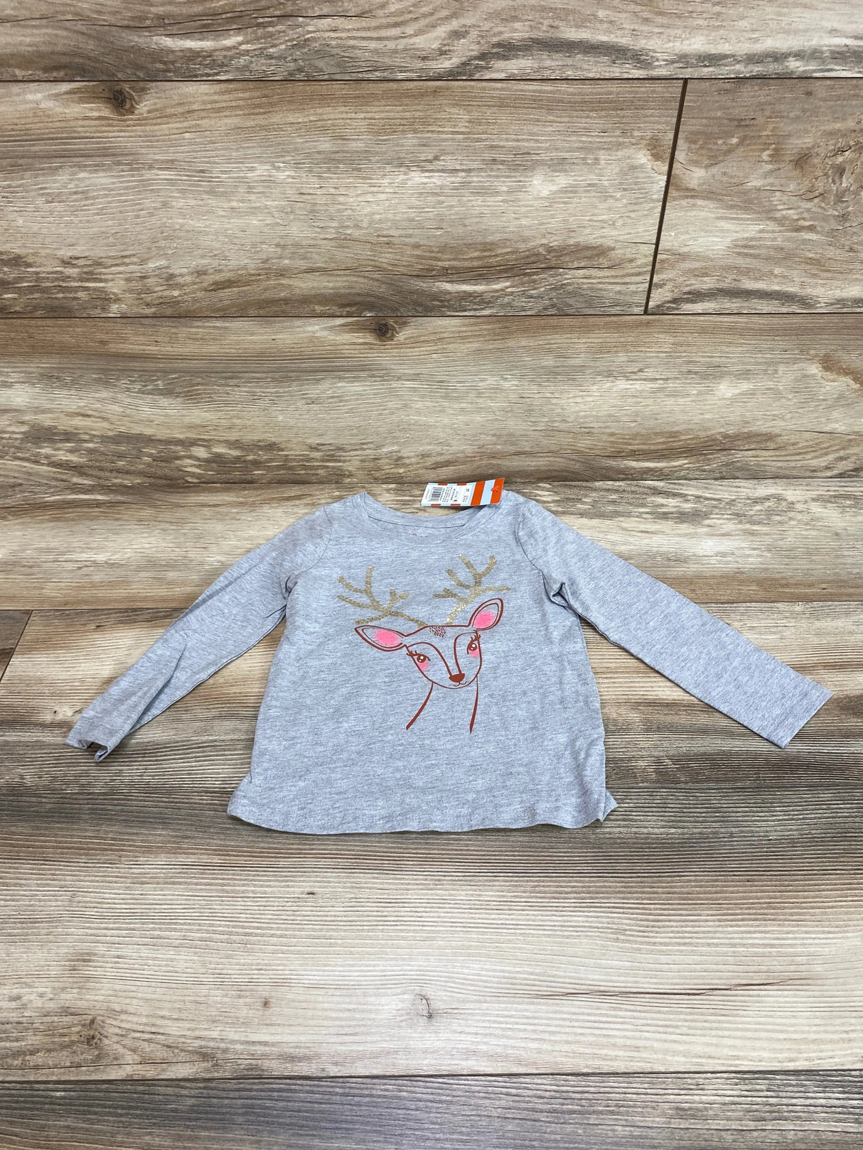 NEW Cat & Jack Reindeer Shirt Grey sz 2T