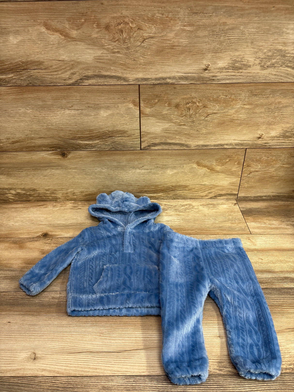 Laughing Llama 2pc Plush Sweatshirt & Pants Set Blue sz 6m