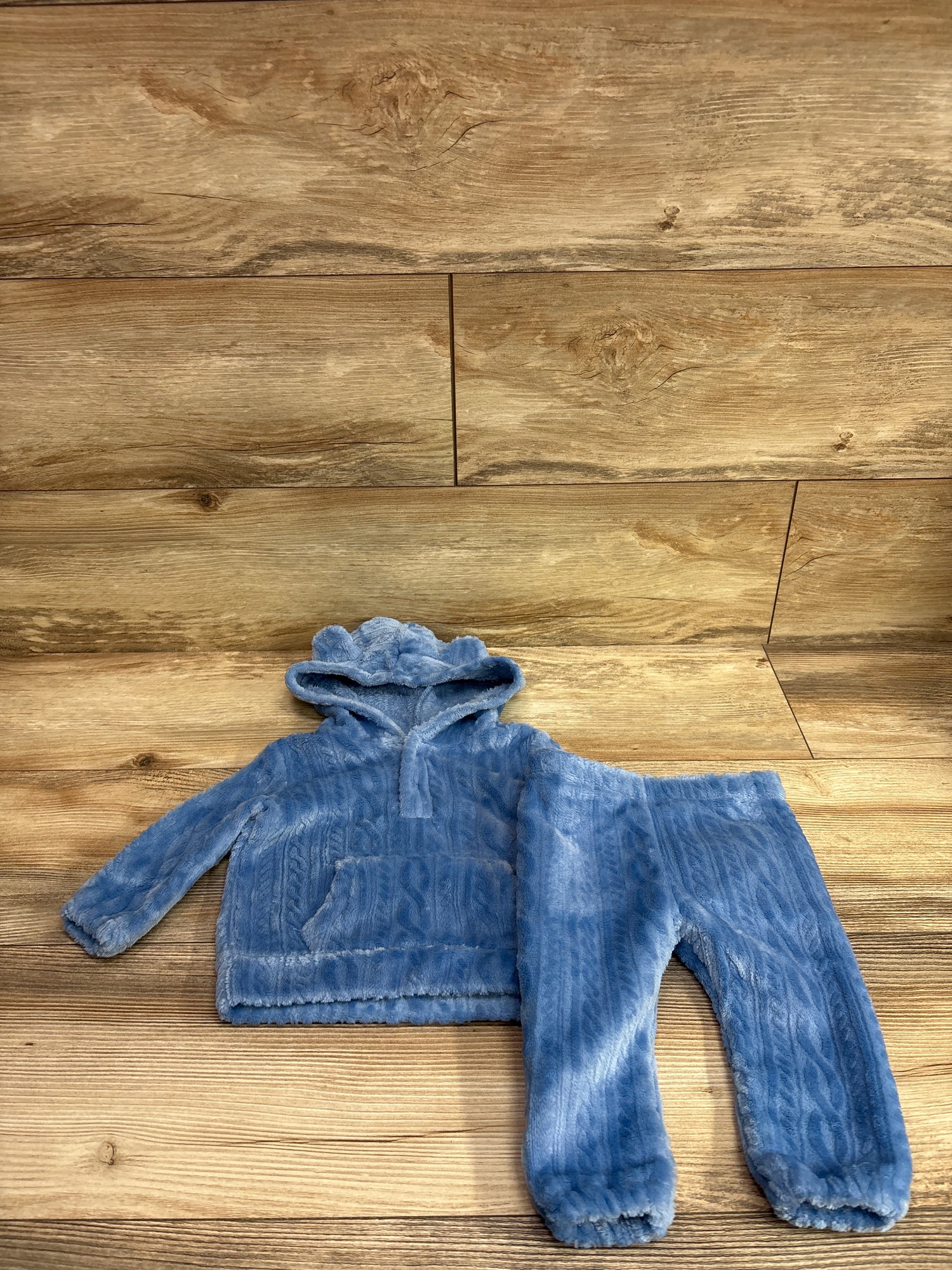 Laughing Llama 2pc Plush Sweatshirt & Pants Set Blue sz 6m