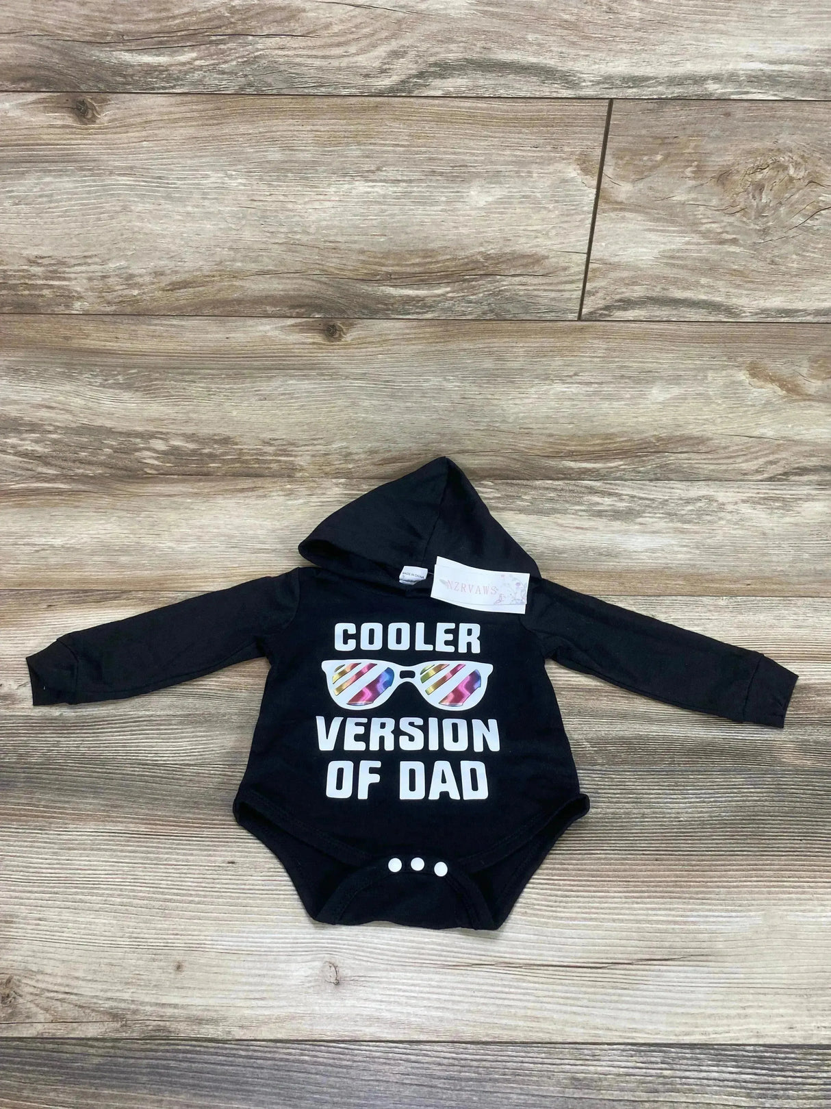 NEW NZRVAWS Cooler Version Of Dad Hooded Bodysuit Black sz 3-6m