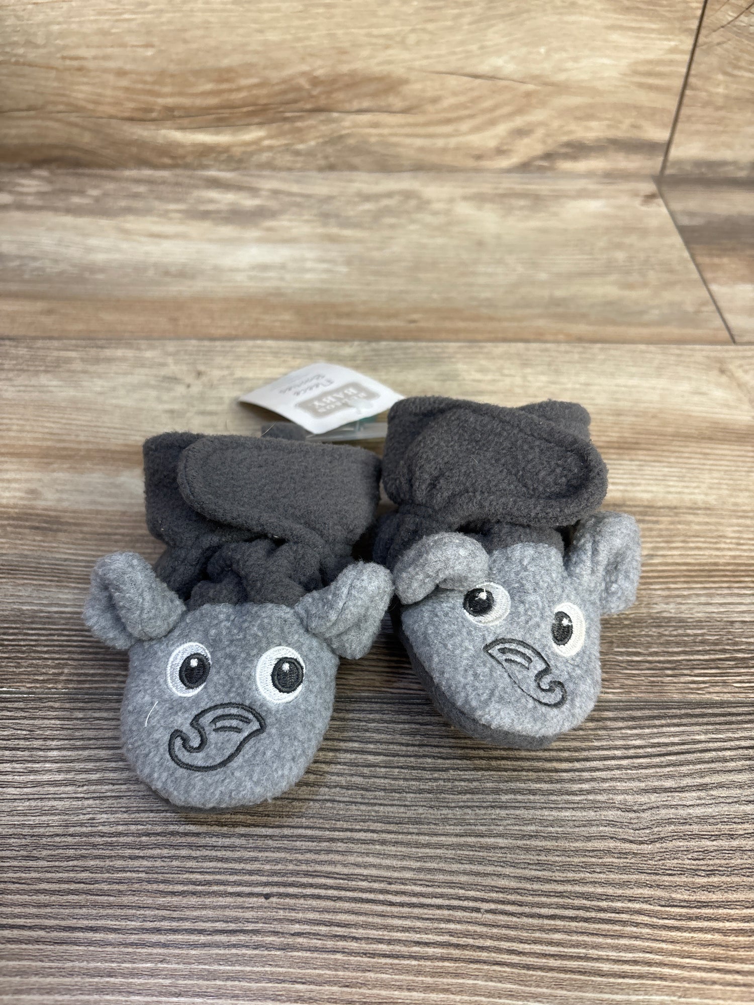 NEW Hudson Baby Fleece Booties Grey sz 1/2c