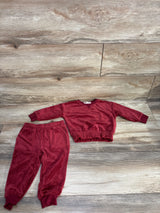 Jessica Simpson 2pc Velour Sweatsuit Set Burgundy sz 12m