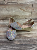 Lucita Rhinestone Ankle-Strap Wedge Heels sz 9c