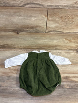 Edgehill Collection Peter Pan Collar Corduroy Bubble Romper Green sz 6m