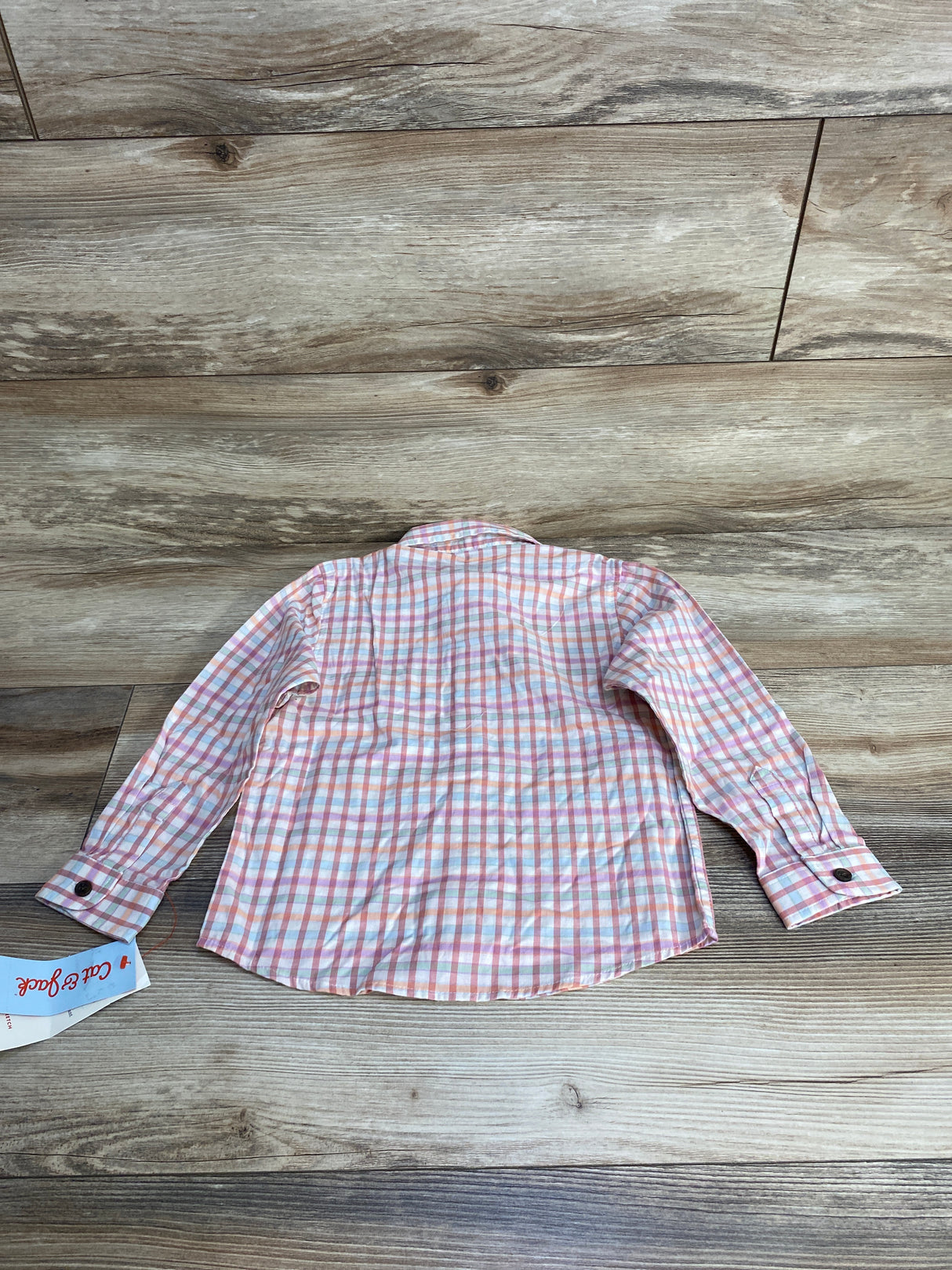 NEW Cat & Jack Plaid Button-Up Shirt Pink sz 5T