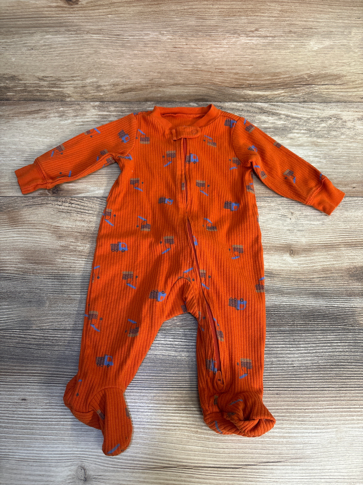 Carter's Ribbed Excavator Sleeper Orange sz 3m
