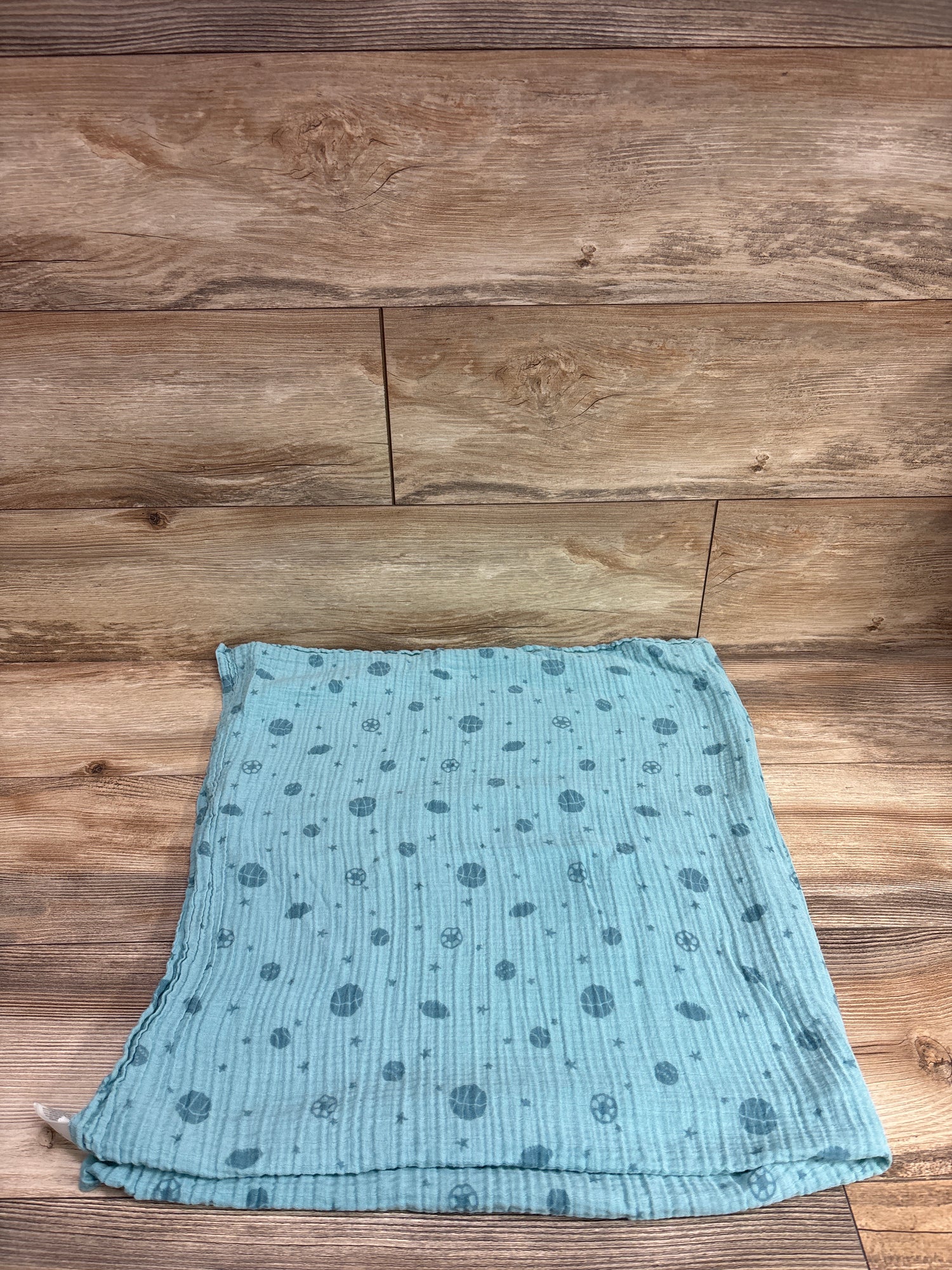 Cloud Island Muslin Swaddle Baby Blanket Blue 47x47''