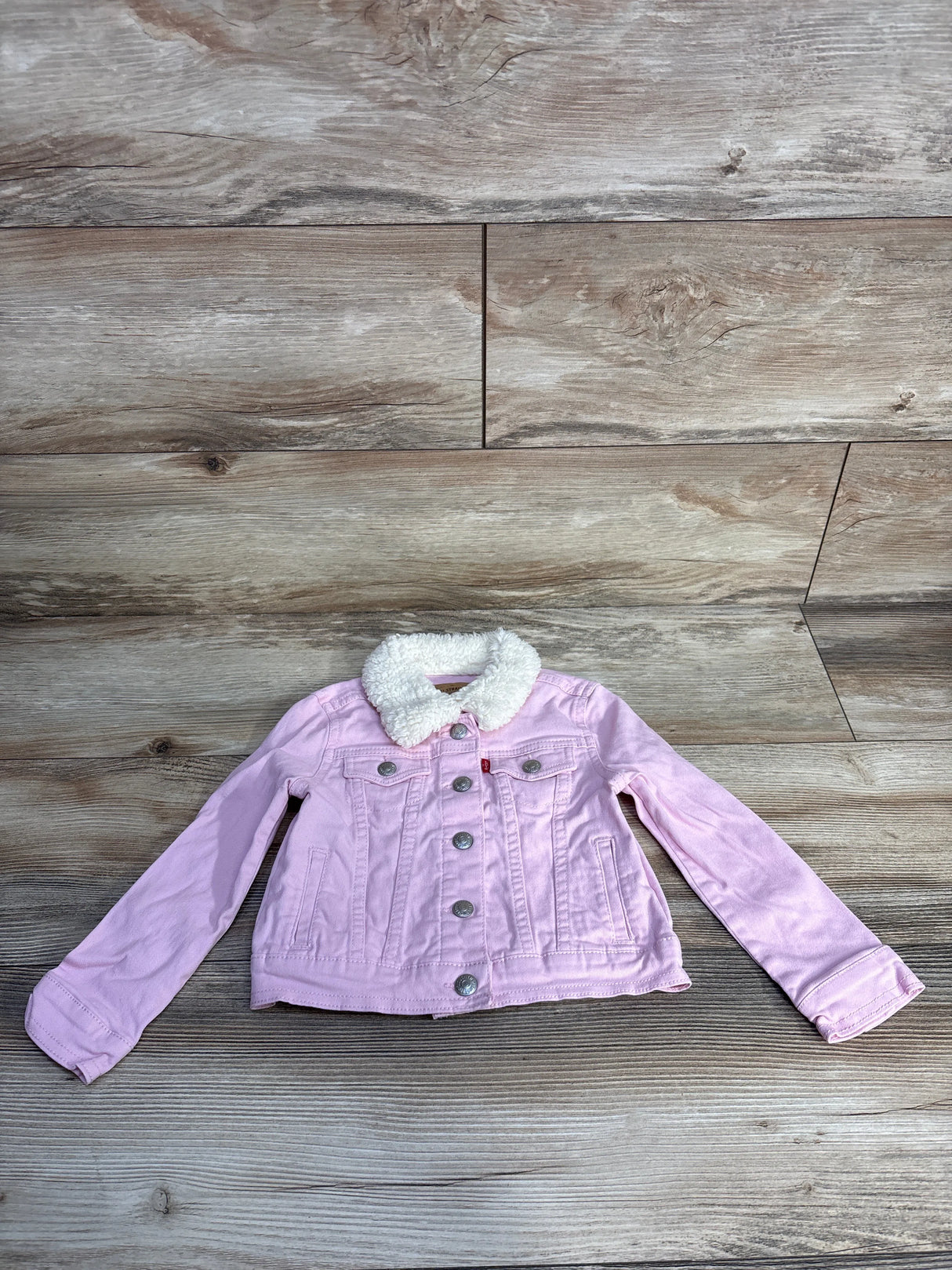 Levi Sherpa Lined Denim Jacket Pink sz 3T