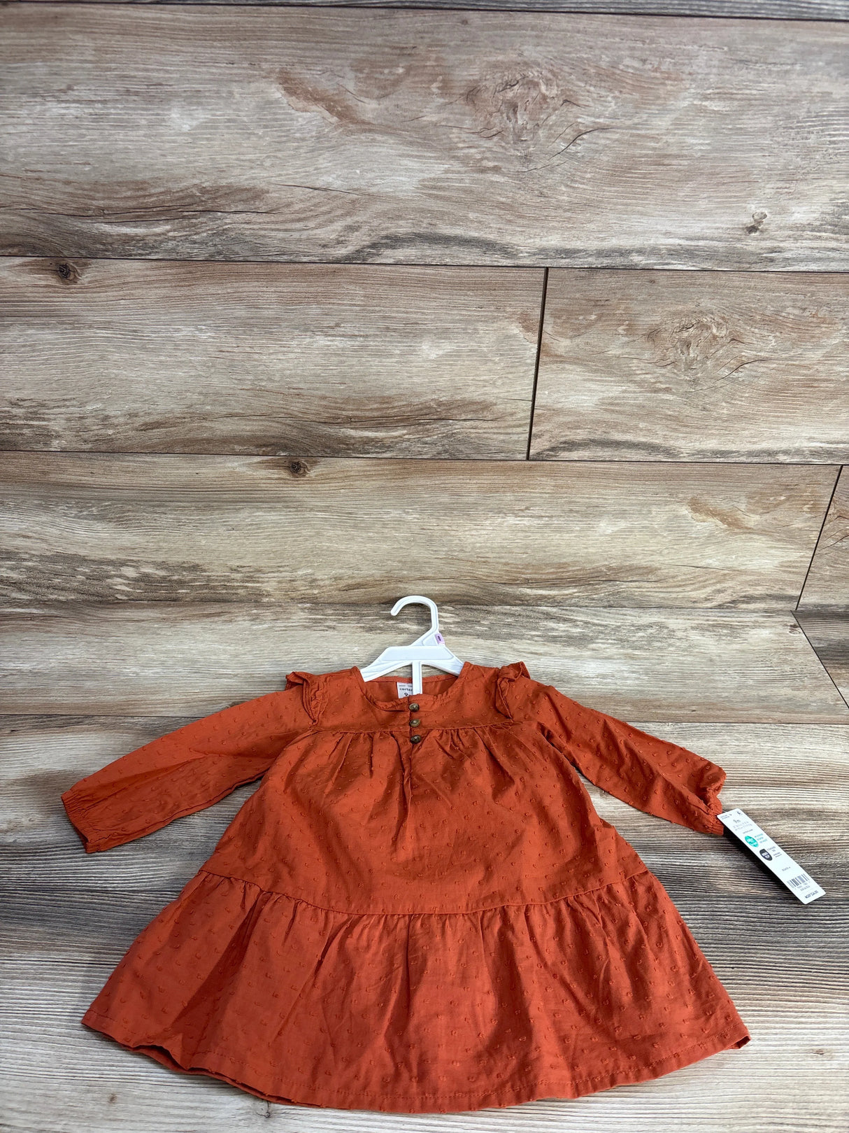 NEW Carter's 2pc Textured Dress & Bloomers Rust sz 9m