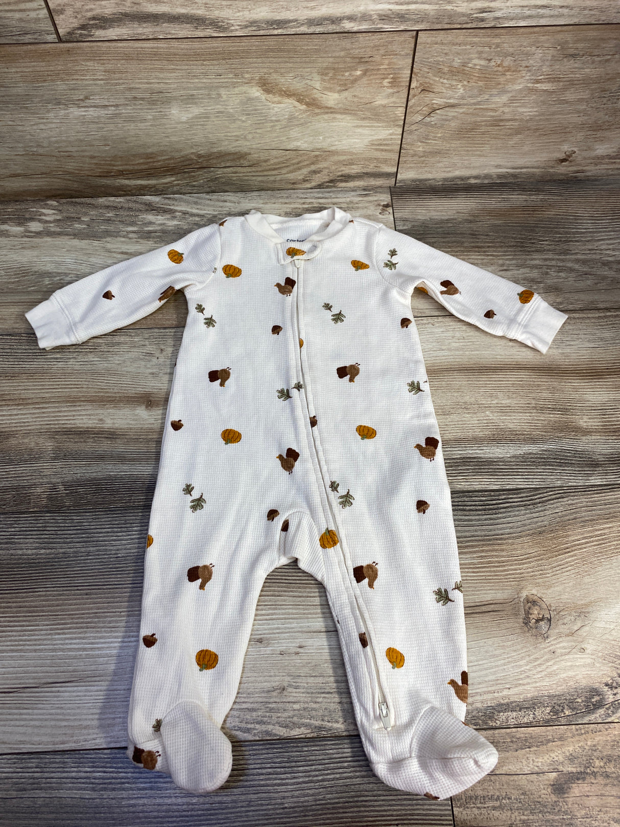 Carter's Waffle Knit Fall Sleeper Cream sz 6m