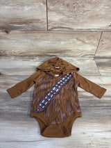 Star Wars Chewbacca Hooded Bodysuit Brown sz 3-6n