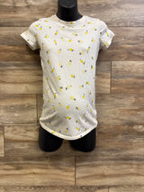 A Pea In The Pod Maternity Lemon Print Shirt White sz Small
