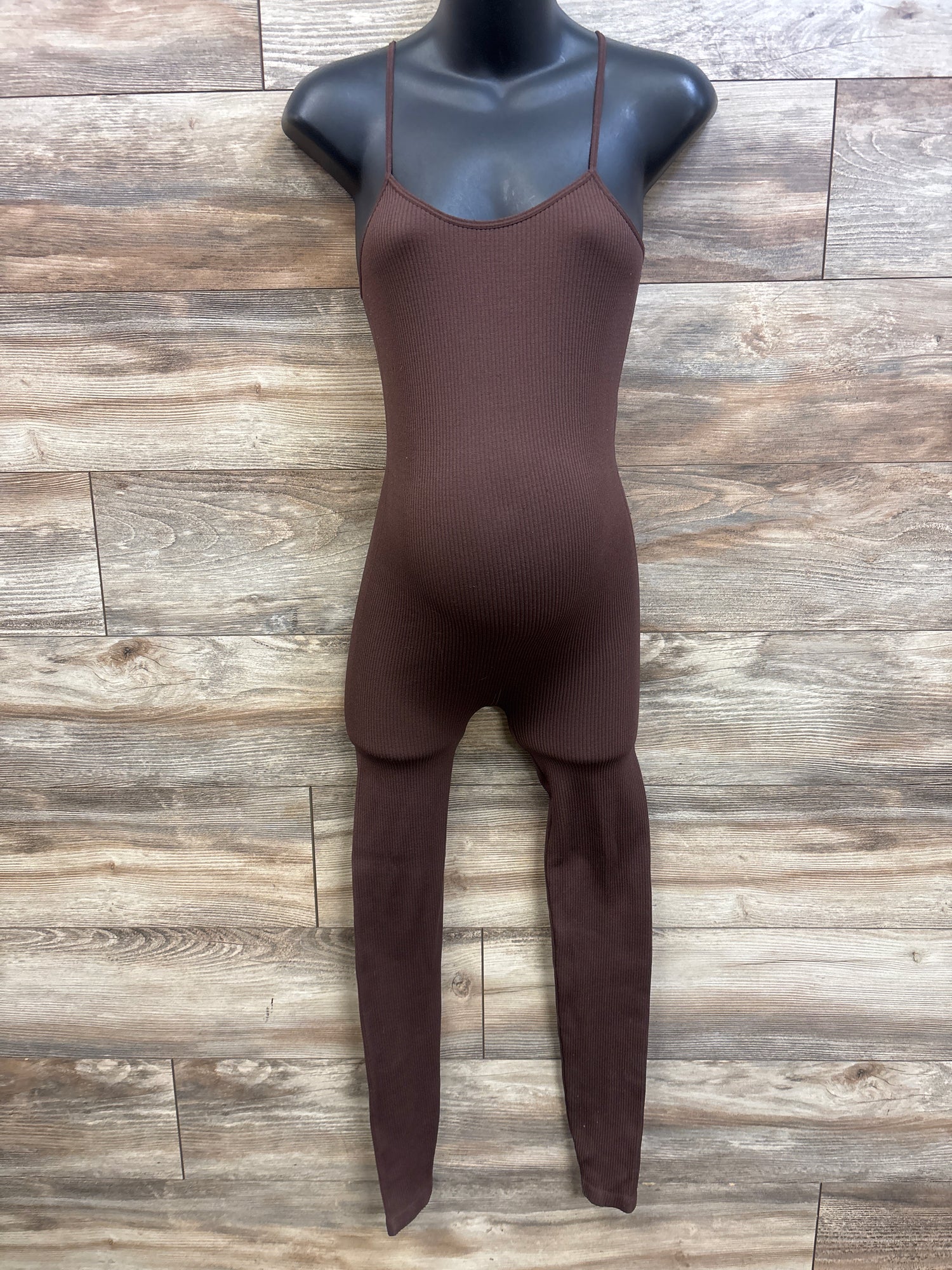 FCT Love Circle Maternity Ribbed Jumpsuit Brown sz Medium