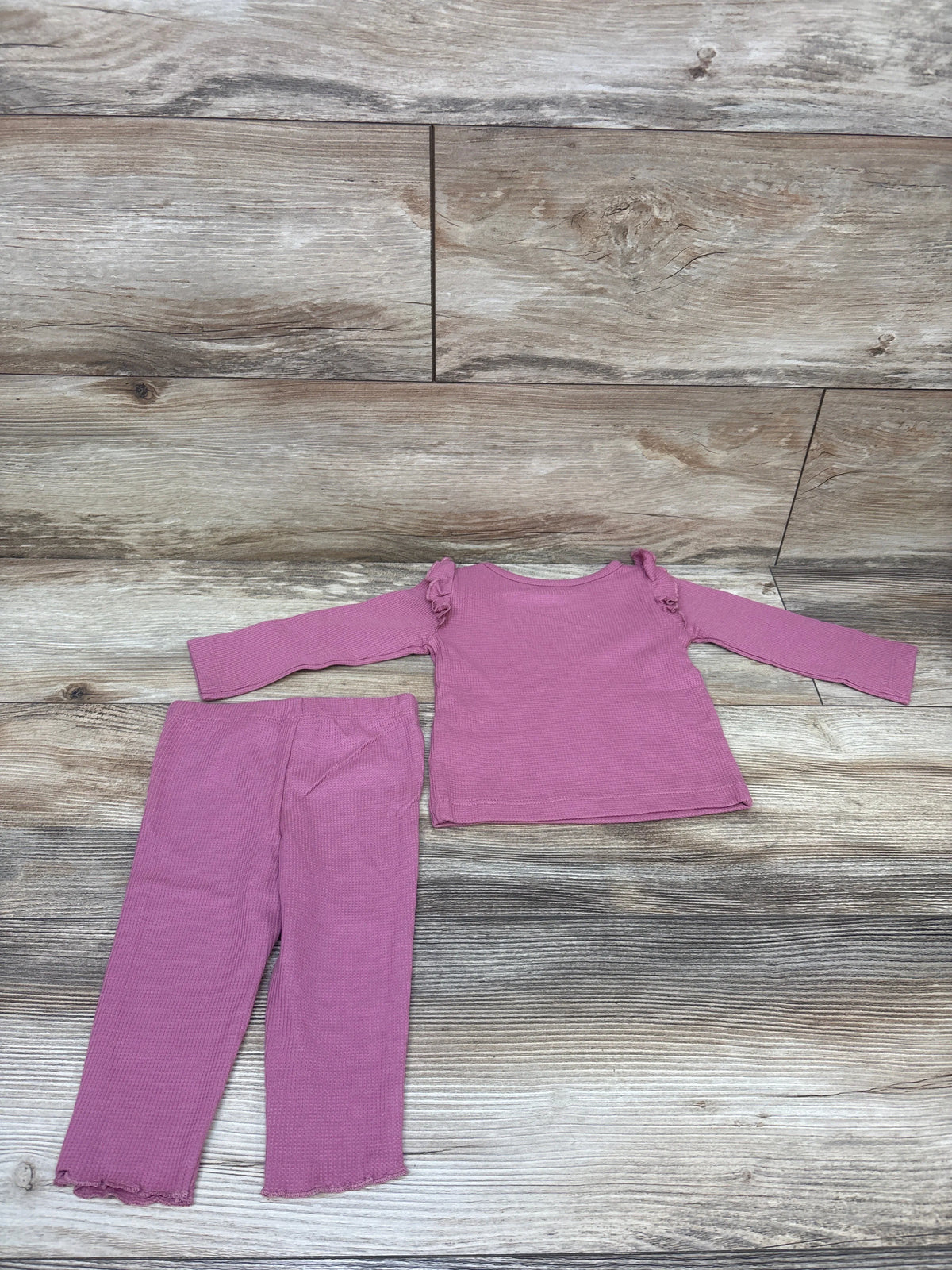 Just One You 2pc Waffle Knit Shirt & Pants Set Mauve sz 6m