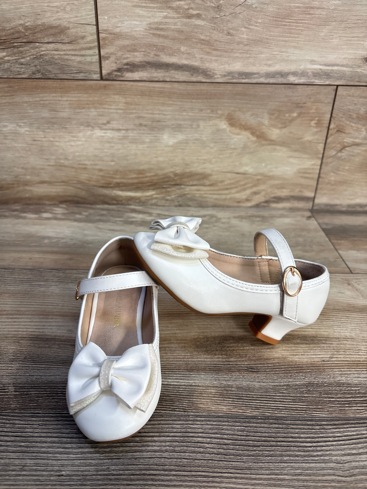 PANDANINJIA Mary Jane Low Heel Shoes White sz 10c