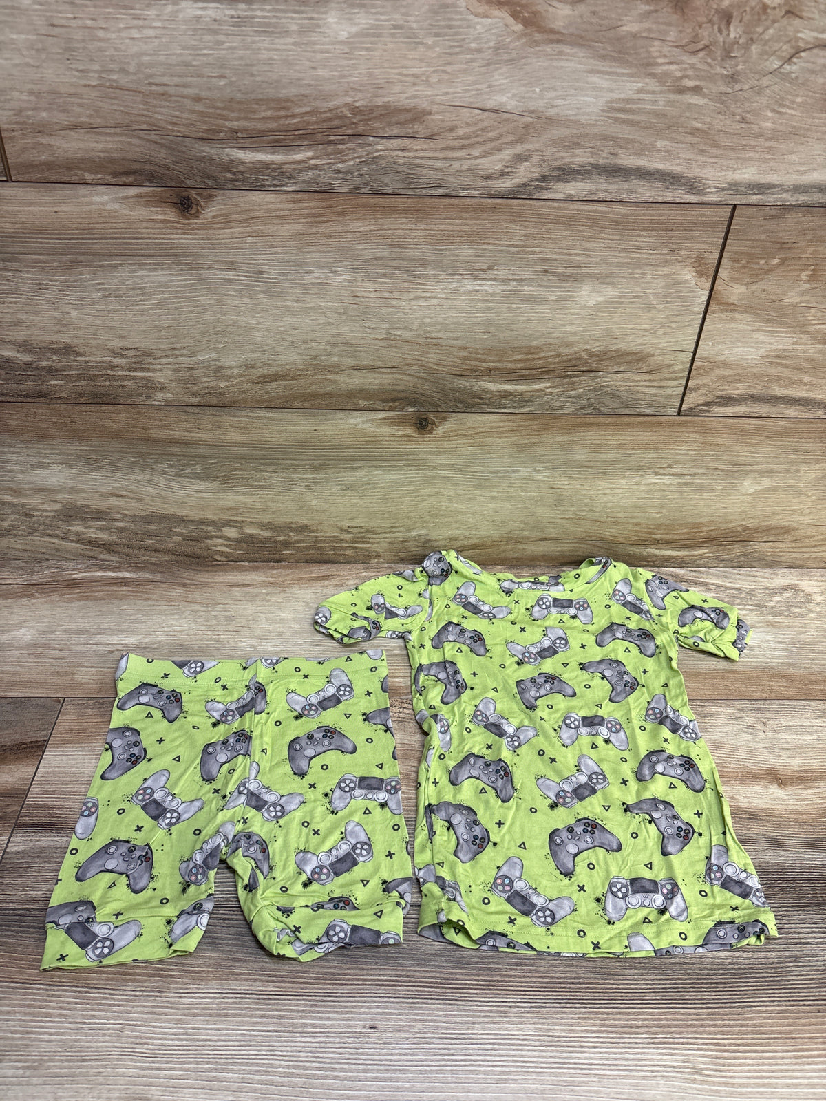 Bundle of Joy 2pc Bamboo Game Controller Pajama Set Green sz 4T