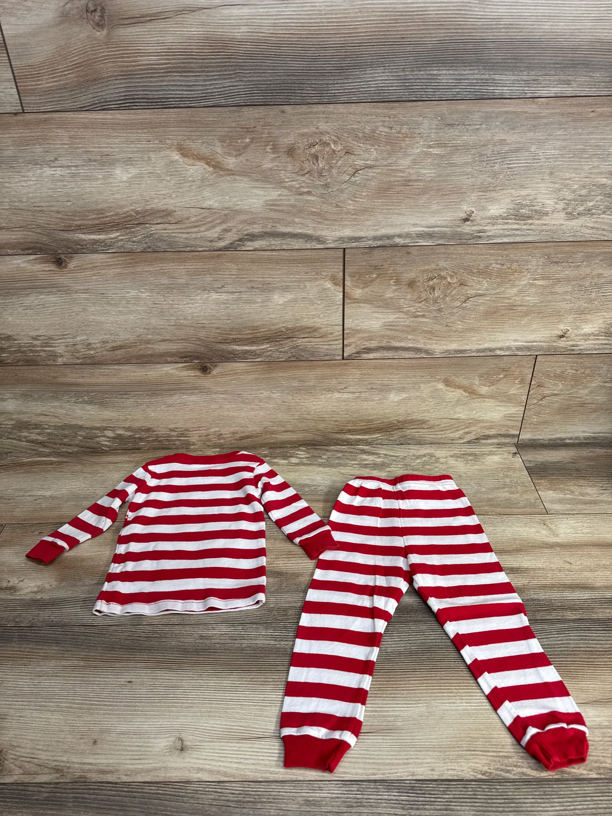 Family Feeling 2pc Striped Santa Pajama Set Red sz 18-24m