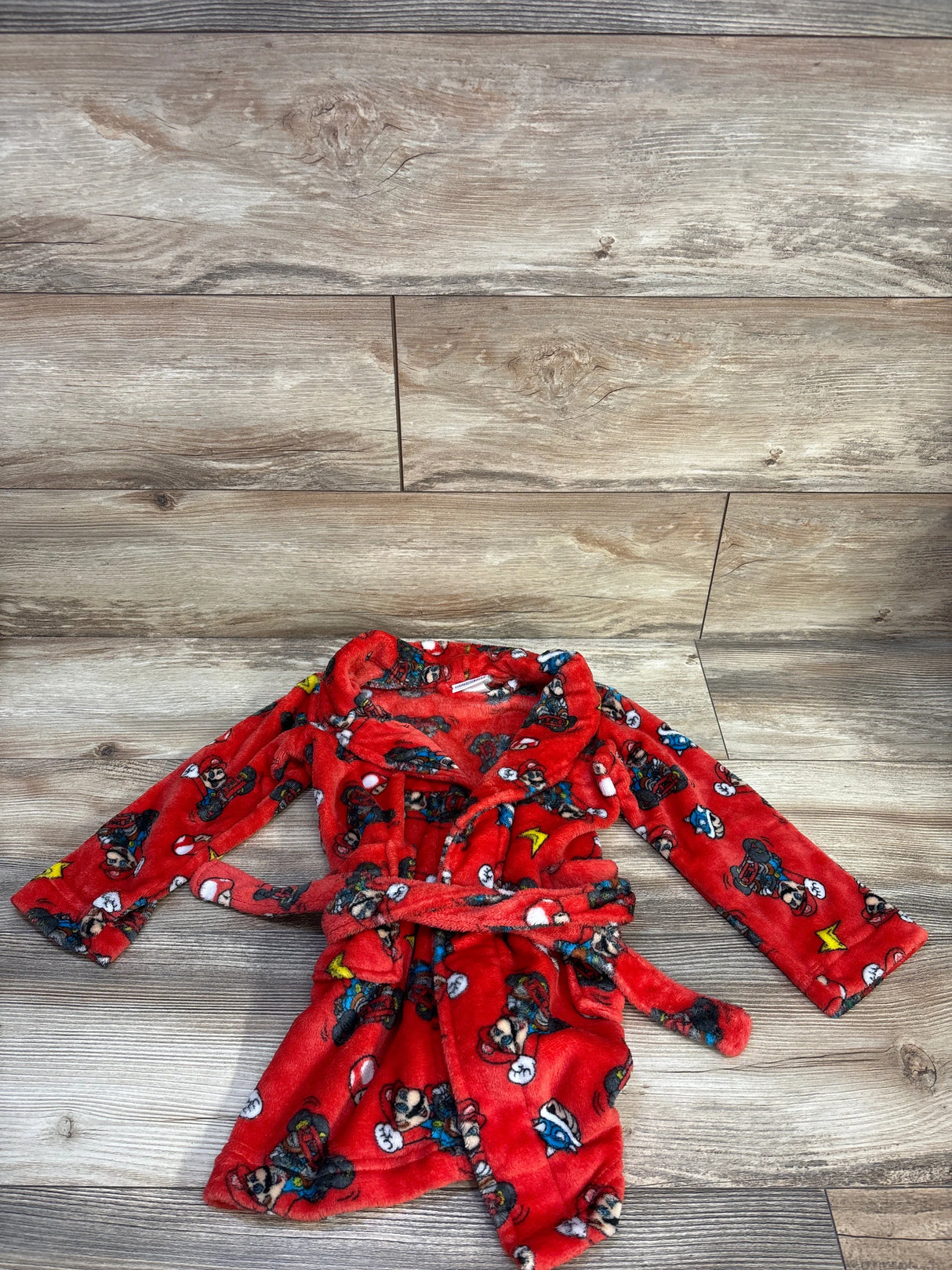 MarioKart Plush Bath Robe Red sz 4T