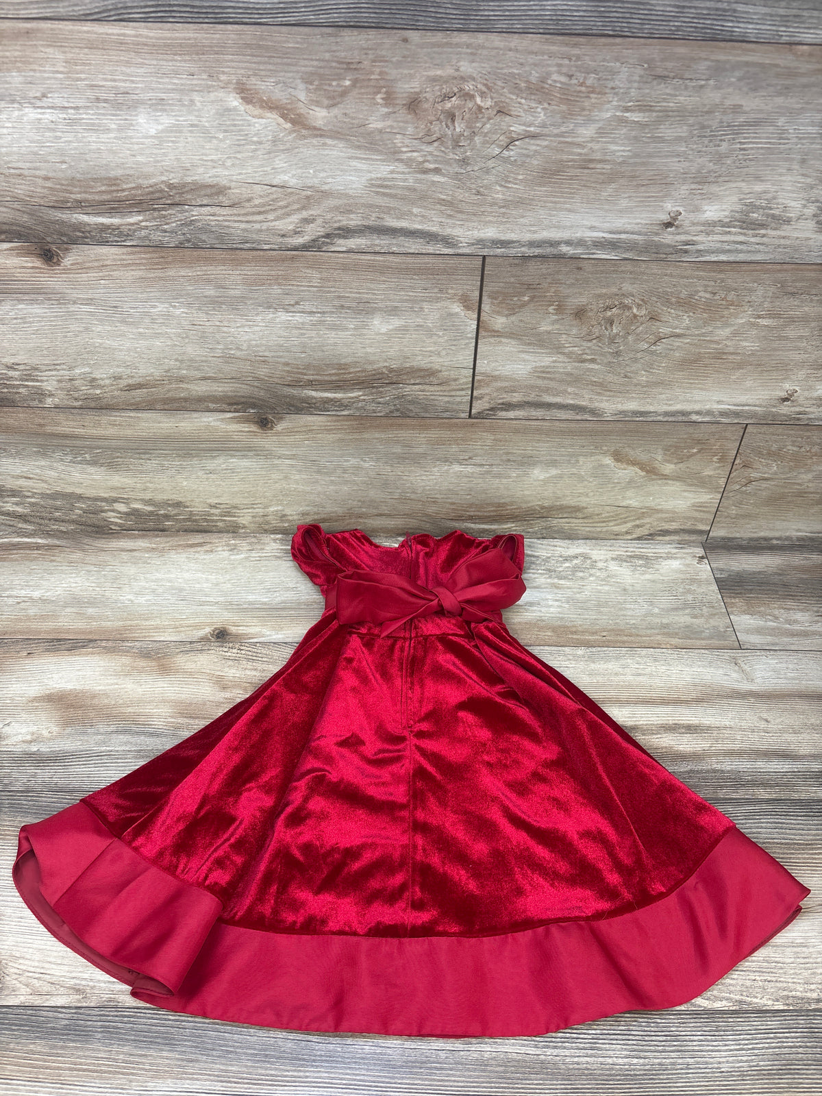 Rare Editions Satin & Velvet Dress Red sz 3T