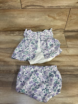 Nicole Miller 2pc Floral Bodysuit Dress & Bloomers Set White sz 3/6m