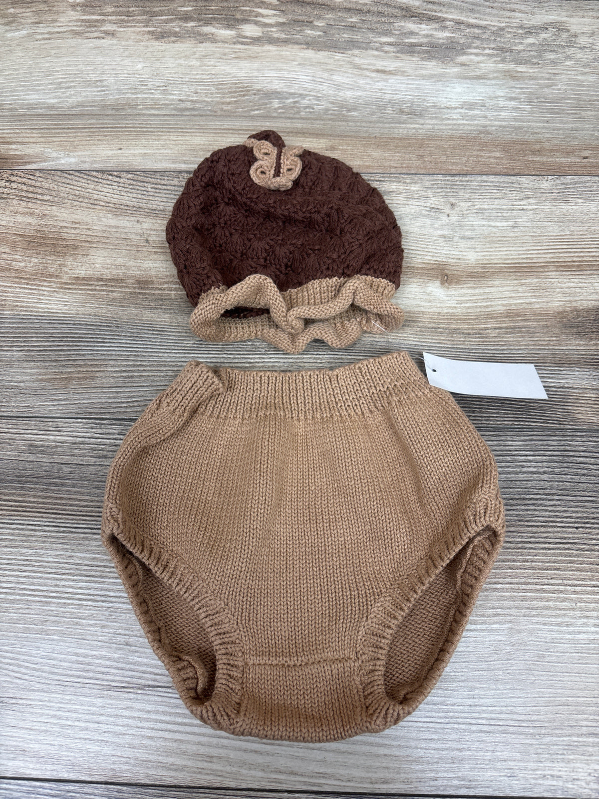 NEW Picture People 2pc Diaper Cover & Hat Set - Acorn Brown sz 0-6m