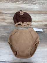NEW Picture People 2pc Diaper Cover & Hat Set - Acorn Brown sz 0-6m