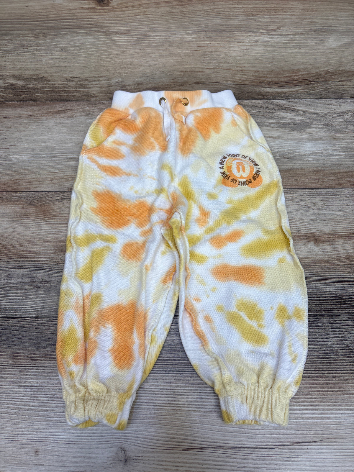Disney Store Mickey Mouse A New Point Of View Tie-Dye Joggers Yellow sz 2T