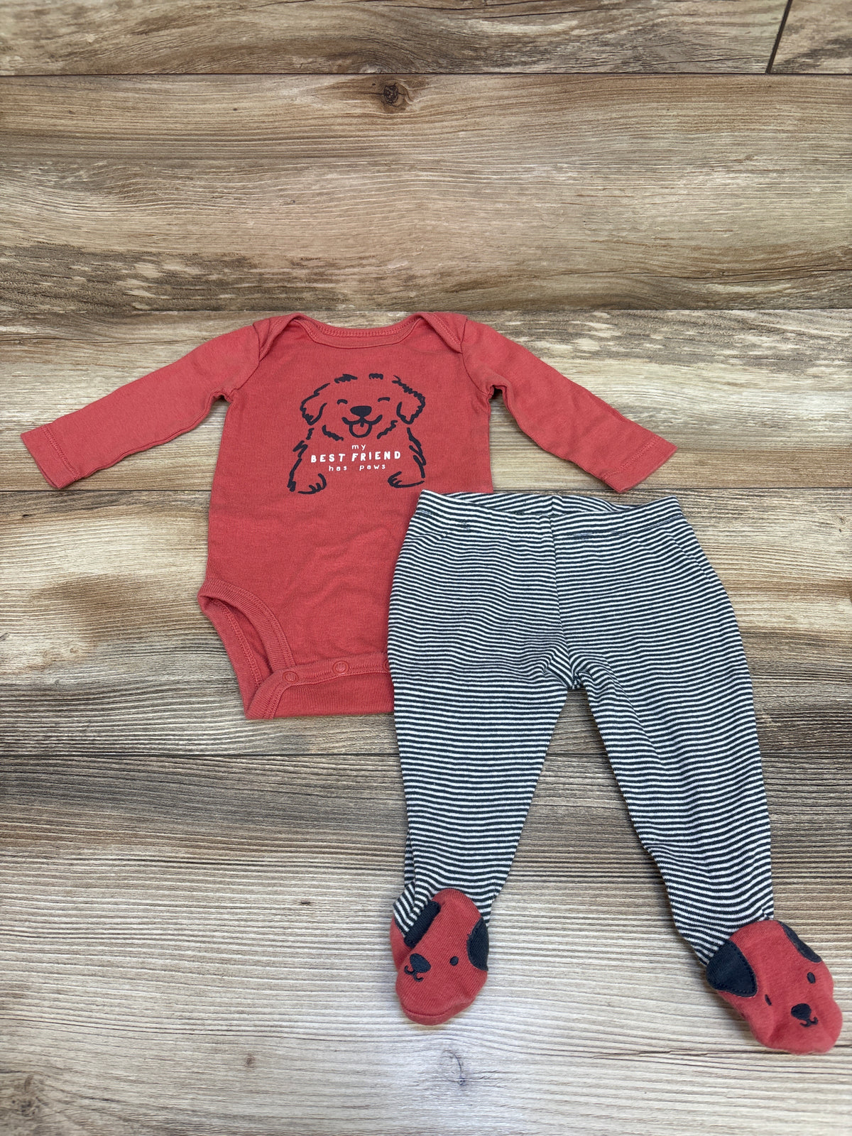Carter's 2pc 'My Best Friend Has Paws' Bodysuit & Pants Set Red sz 3m