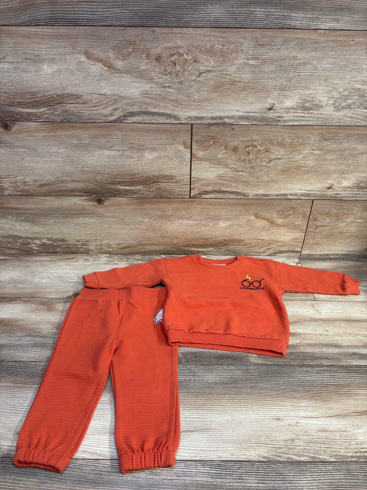 Harry Potter Ribbed 2pc Long Sleeve Shirt & Pants Set Orange sz 18m