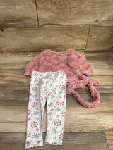 Laughing Llama 3pc Plush Sweatshirt, Pants, & Headband Set Pink sz 9m