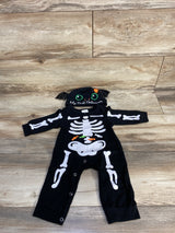 Skeleton Coverall & Bat Hat Set Black sz 3-6m