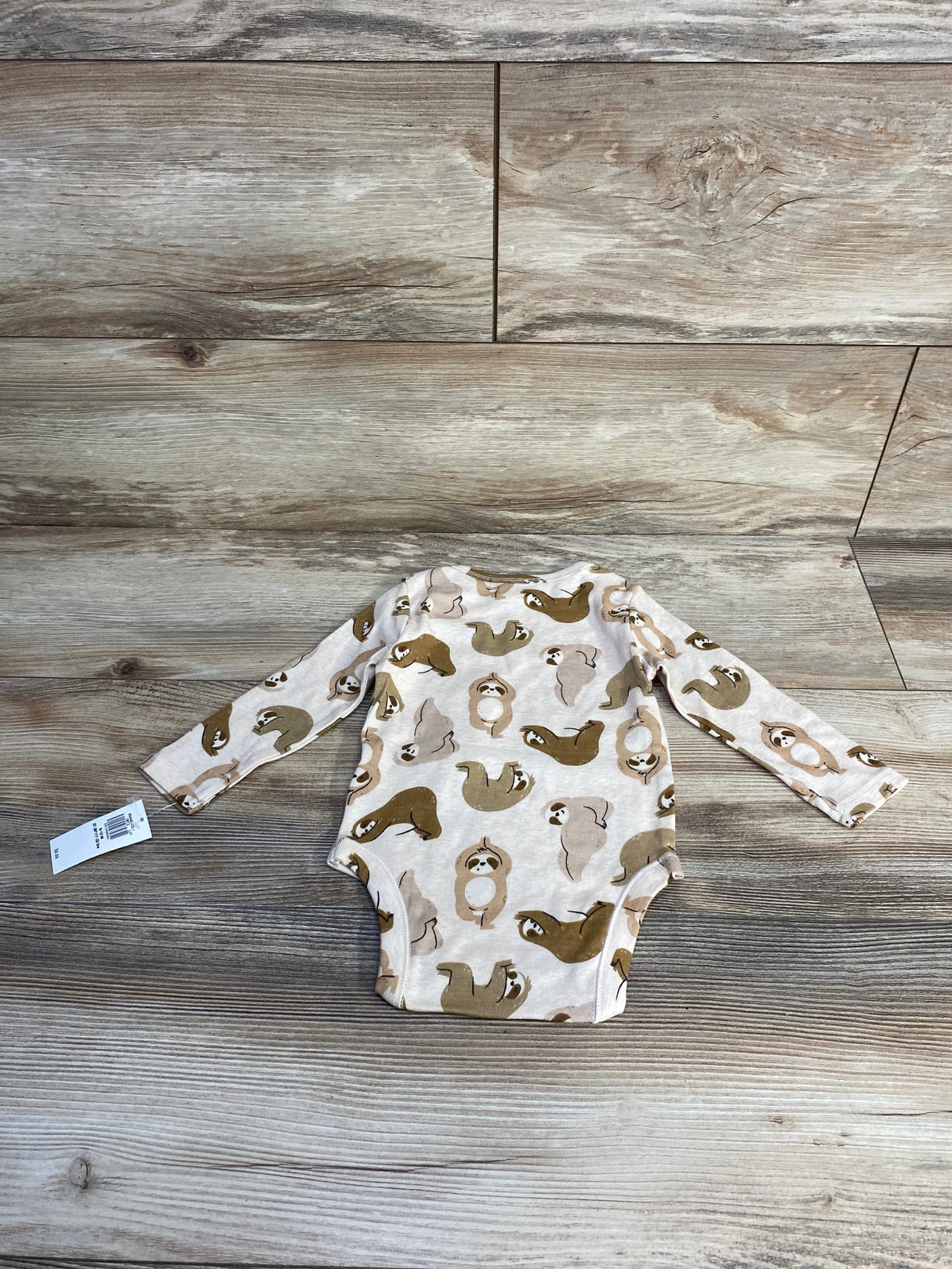 NEW Old Navy Sloth Print Bodysuit Oatmeal sz 6-12m