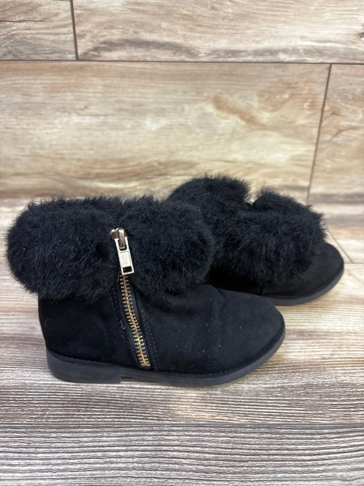 Self Esteem City Girl Faux-Fur Boots Black sz 9c