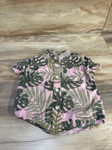 Children's Place Striped Button Up Shirt Pink sz 12-18m