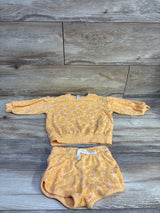 Old Navy 2pc French Terry Sweatshirt & Shorts Set Orange sz 18-24m