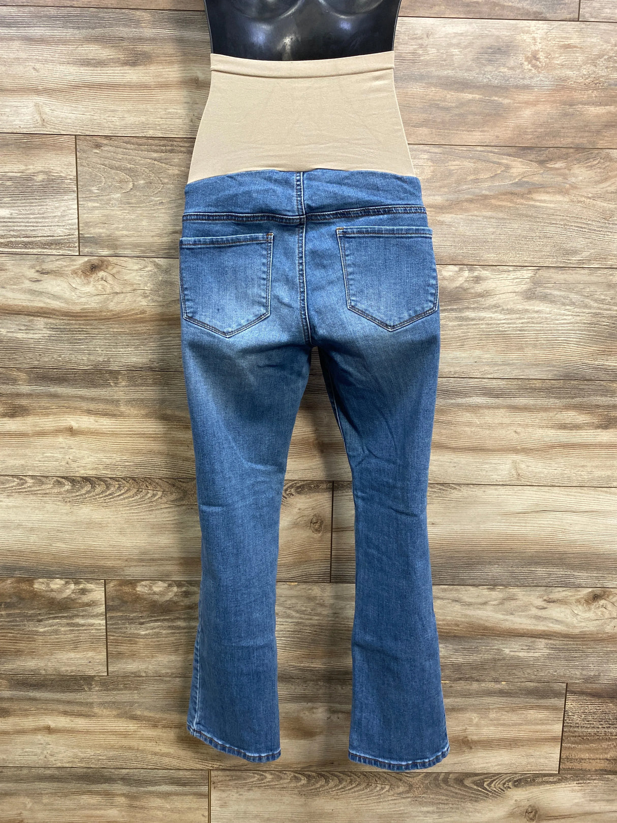 Indigo Blue Full Panel Distressed Jeans Blue sz Petite Medium