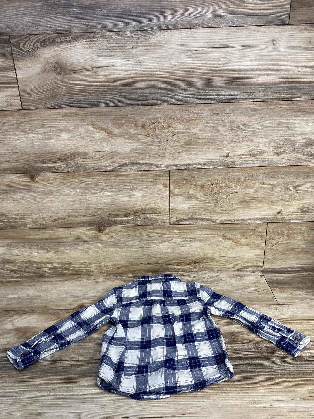 Cat & Jack Plaid Button Up Flannel Blue sz 4T