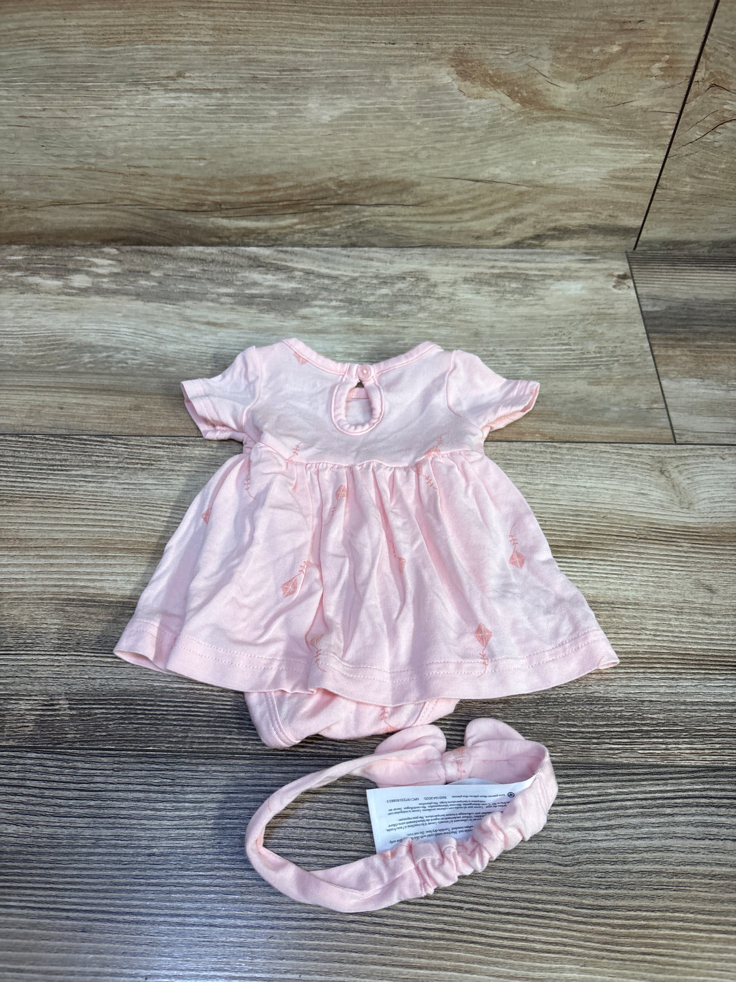 Child Of Mine 2pc Viscose Bodysuit Dress & Headband Set Pink sz Preemie